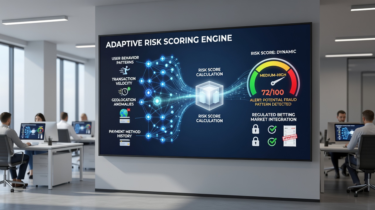 Real-time risk scoring interface monitoring betting market transactions