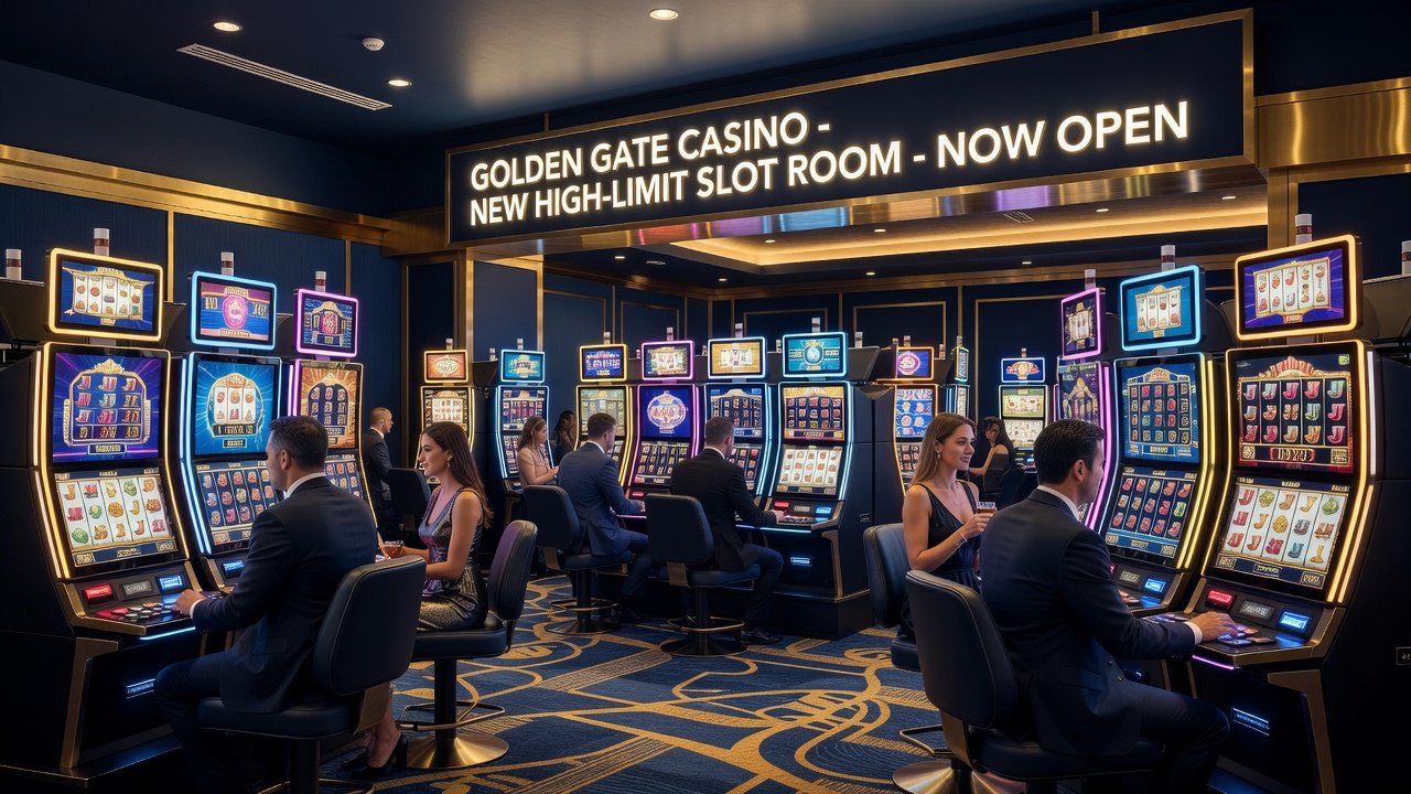 Brian Christopher conducting a slots livestream at a casino floor with Lightning Link machines visible